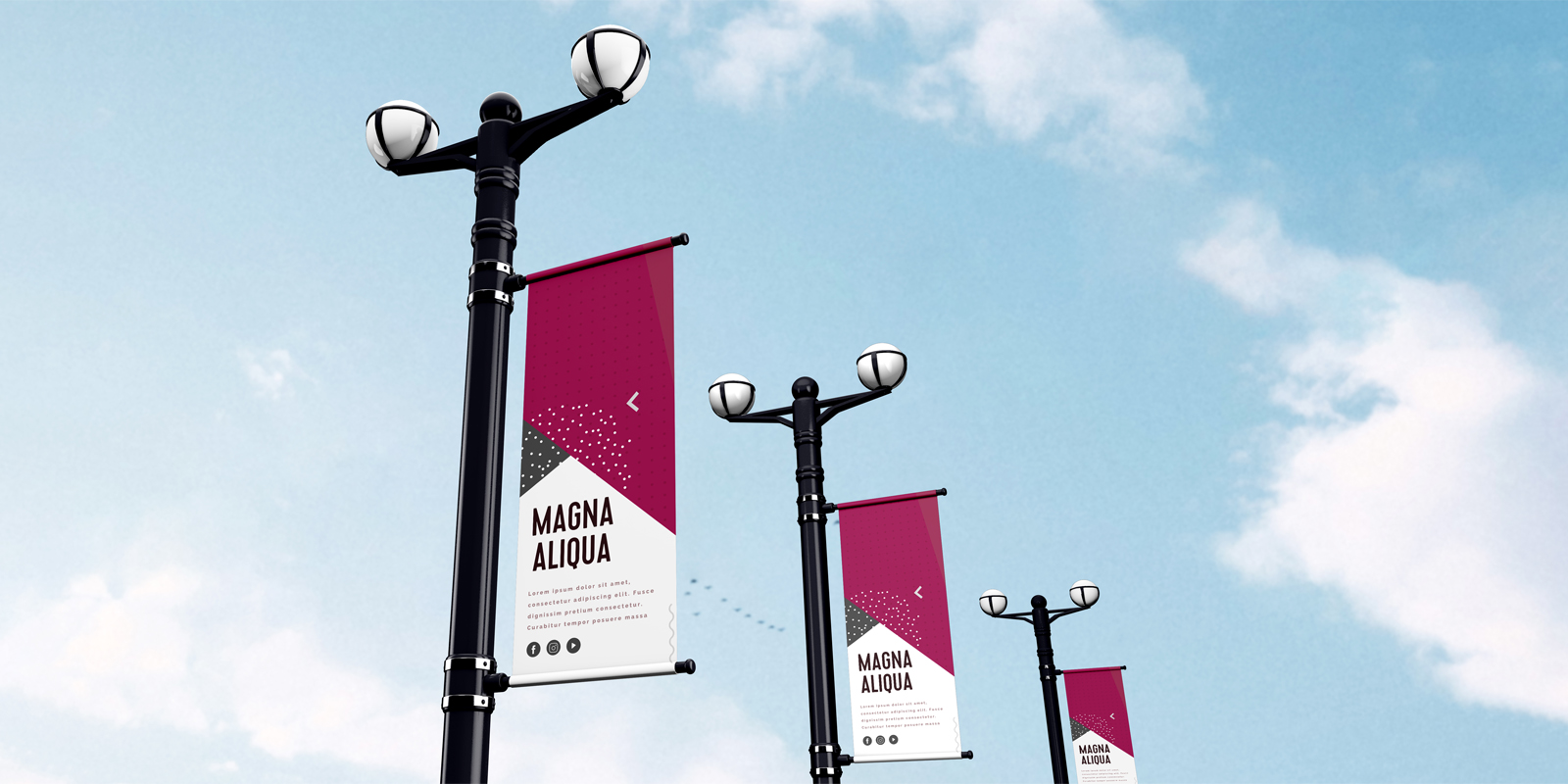 Pole banners in Wola - Print with Pagerr